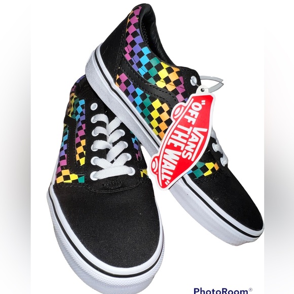 Vans rainbow mini checkered ward sneakers, size size 3, NWT - Picture 3 of 9